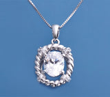 Sterling Silver Pendant with Cubic Zirconia - Wing Wo Hing Jewelry Group - Pearl Jewelry Manufacturer