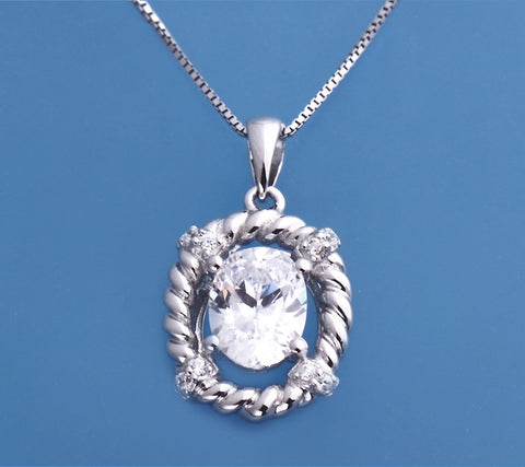 Sterling Silver Pendant with Cubic Zirconia