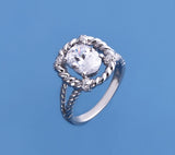 Sterling Silver Ring with Cubic Zirconia - Wing Wo Hing Jewelry Group - Pearl Jewelry Manufacturer