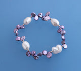 Keshi and Oval Shape Freshwater Pearl Bracelet with Silver Ball - Wing Wo Hing Jewelry Group - Pearl Jewelry Manufacturer