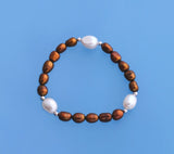 Oval Shape Freshwater Pearl Bracelet and Silver Ball - Wing Wo Hing Jewelry Group - Pearl Jewelry Manufacturer