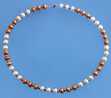 Sterling Silver Necklace with Button Shape Freshwater Pearl and Hematite - Wing Wo Hing Jewelry Group - Pearl Jewelry Manufacturer