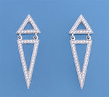 Sterling Silver Earrings with Cubic Zirconia - Wing Wo Hing Jewelry Group - Pearl Jewelry Manufacturer