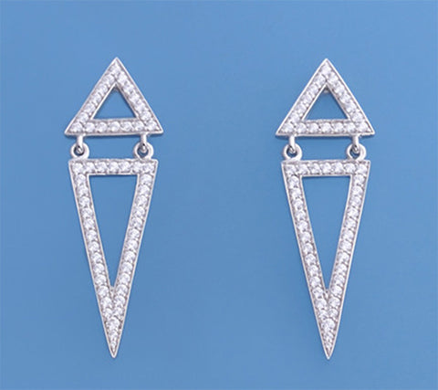 Sterling Silver Earrings with Cubic Zirconia