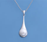 Sterling Silver Pendant with 9.5-10mm Button Shape Freshwater Pearl - Wing Wo Hing Jewelry Group - Pearl Jewelry Manufacturer