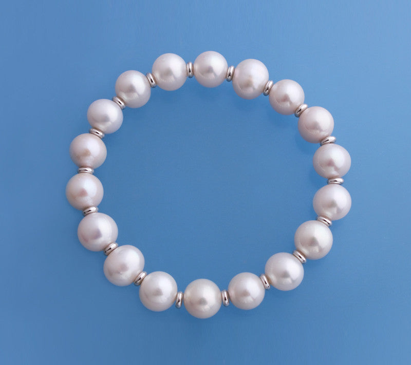 Sterling Silver Bracelet with 8.5-9.5mm Potato Shape Freshwater Pearl - Wing Wo Hing Jewelry Group - Pearl Jewelry Manufacturer
