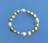 Oval and Side-Drilled Freshwater Pearl Bracelet with Silver Ball - Wing Wo Hing Jewelry Group - Pearl Jewelry Manufacturer