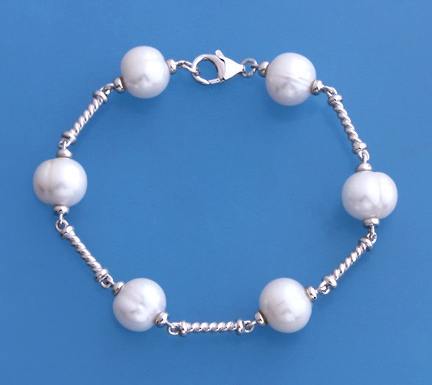 Sterling Silver Bracelet with 10.5-11.5mm Side-Drilled Freshwater Pearl - Wing Wo Hing Jewelry Group - Pearl Jewelry Manufacturer