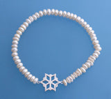 Sterling Silver Bracelet with 5-5.5mm Button Shape Freshwater Pearl - Wing Wo Hing Jewelry Group - Pearl Jewelry Manufacturer