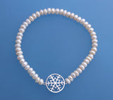 Sterling Silver Bracelet with 5-5.5mm Button Shape Freshwater Pearl - Wing Wo Hing Jewelry Group - Pearl Jewelry Manufacturer