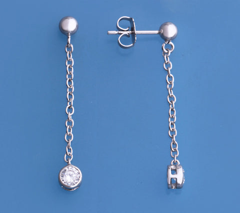 Sterling Silver Earrings with Cubic Zirconia