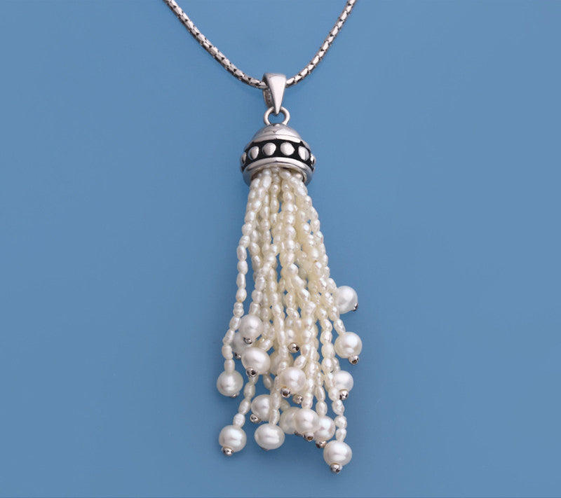 Sterling Silver Pendant with Potato and Oval Shape Freshwater Pearl - Wing Wo Hing Jewelry Group - Pearl Jewelry Manufacturer