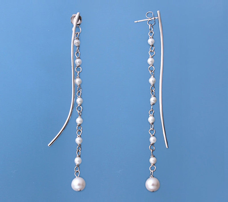 Sterling Silver Earrings with Round Shape Freshwater Pearl - Wing Wo Hing Jewelry Group - Pearl Jewelry Manufacturer