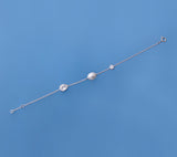 Sterling Silver Bracelet with 7.5-8mm Oval Shape Freshwater Pearl and Cubic Zirconia - Wing Wo Hing Jewelry Group - Pearl Jewelry Manufacturer