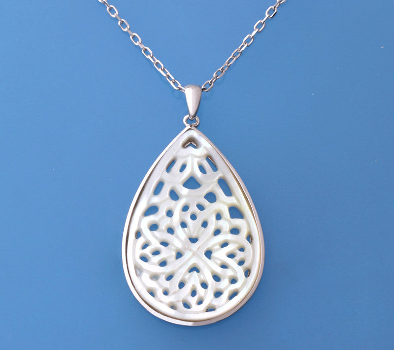 Sterling Silver Pendant with 23*34mm Mother of Pearl - Wing Wo Hing Jewelry Group - Pearl Jewelry Manufacturer