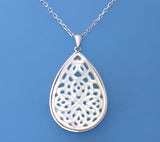 Sterling Silver Pendant with 23*34mm Mother of Pearl - Wing Wo Hing Jewelry Group - Pearl Jewelry Manufacturer