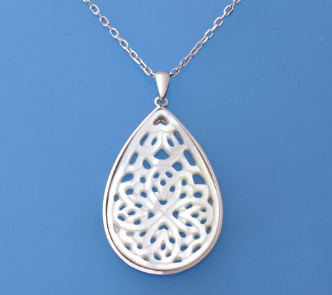 Sterling Silver Pendant with 23*34mm Mother of Pearl