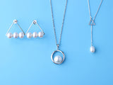Sterling Silver Pendant with 10.5-11mm Button Shape Freshwater Pearl