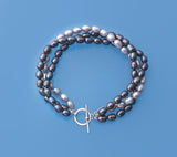 Sterling Silver Bracelet with 4-5mm Oval Shape Freshwater Pearl - Wing Wo Hing Jewelry Group - Pearl Jewelry Manufacturer