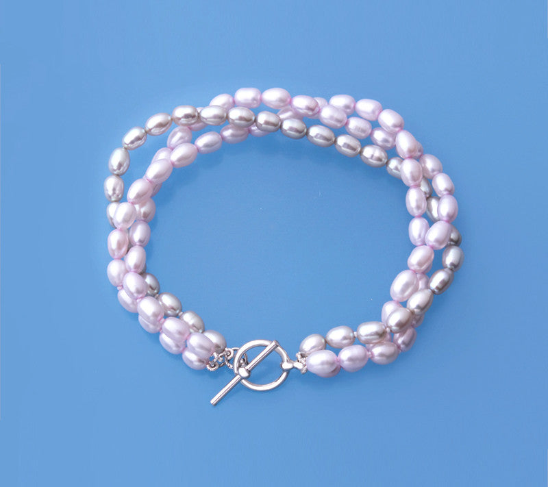 Sterling Silver Bracelet with 4-5mm Oval Shape Freshwater Pearl - Wing Wo Hing Jewelry Group - Pearl Jewelry Manufacturer