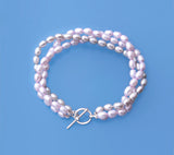 Sterling Silver Bracelet with 4-5mm Oval Shape Freshwater Pearl - Wing Wo Hing Jewelry Group - Pearl Jewelry Manufacturer