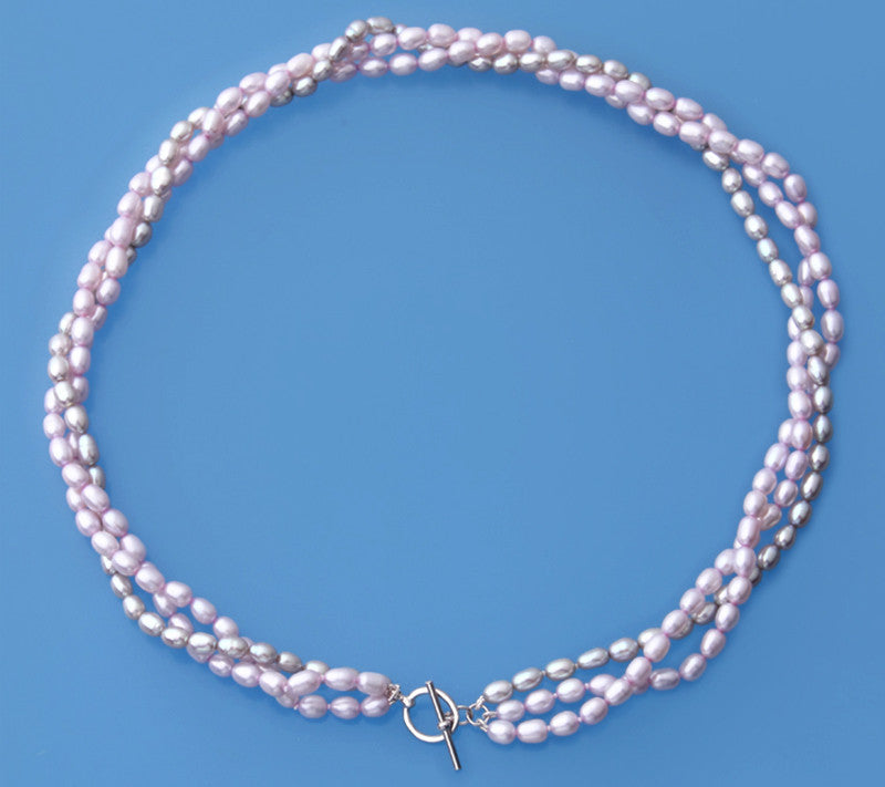 Sterling Silver Necklace with 4-5mm Oval Shape Freshwater Pearl - Wing Wo Hing Jewelry Group - Pearl Jewelry Manufacturer