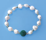 8.5-9mm Baroque Shape Freshwater Pearl Bracelet and Coral Ball - Wing Wo Hing Jewelry Group - Pearl Jewelry Manufacturer - 3