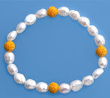 6.5-7mm Oval Shape Freshwater Pearl Bracelet and Coral Ball - Wing Wo Hing Jewelry Group - Pearl Jewelry Manufacturer - 2