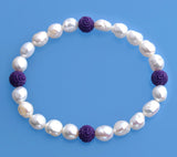 6.5-7mm Oval Shape Freshwater Pearl Bracelet and Coral Ball - Wing Wo Hing Jewelry Group - Pearl Jewelry Manufacturer - 6