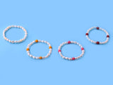 6.5-7mm Oval Shape Freshwater Pearl Bracelet and Coral Ball