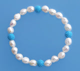 6.5-7mm Oval Shape Freshwater Pearl Bracelet and Coral Ball - Wing Wo Hing Jewelry Group - Pearl Jewelry Manufacturer - 3