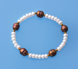 Button and Ringed Shape Freshwater Pearl Bracelet with Hematite - Wing Wo Hing Jewelry Group - Pearl Jewelry Manufacturer