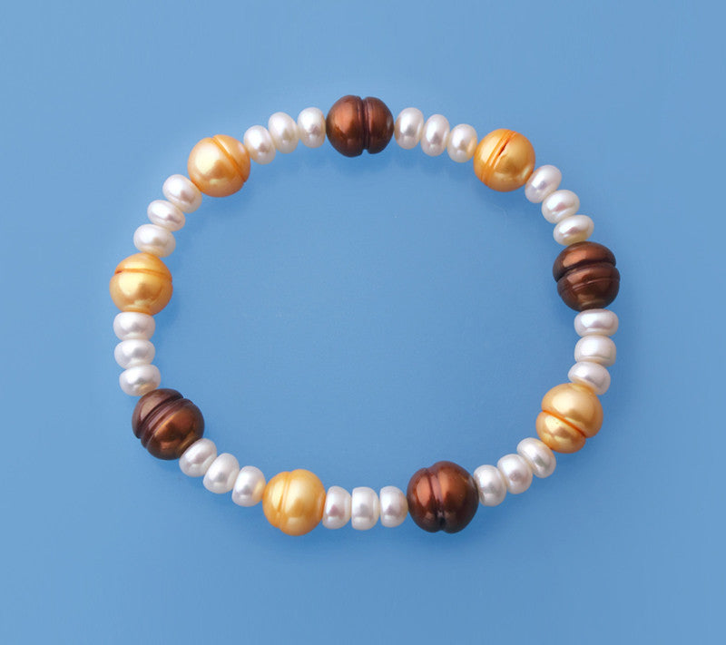 Button and Ringed Shape Freshwater Pearl Bracelet - Wing Wo Hing Jewelry Group - Pearl Jewelry Manufacturer