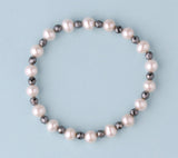 6-6.5mm Potato Shape Freshwater Pearl Bracelet with Hematite - Wing Wo Hing Jewelry Group - Pearl Jewelry Manufacturer