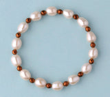 7.5-8mm Oval Shape Freshwater Pearl Bracelet with Hematite - Wing Wo Hing Jewelry Group - Pearl Jewelry Manufacturer