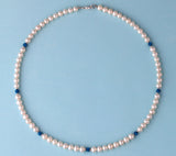 Sterling Silver Necklace with 5.5-6mm Potato Shape Freshwater Pearl and Crystal Ball - Wing Wo Hing Jewelry Group - Pearl Jewelry Manufacturer - 4