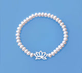 Sterling Silver Bracelet with 6-6.5mm Half-Drilled Freshwater Pearl - Wing Wo Hing Jewelry Group - Pearl Jewelry Manufacturer
