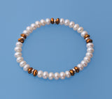 6-6.5mm Centre-Drilled Freshwater Pearl Bracelet with Hematite - Wing Wo Hing Jewelry Group - Pearl Jewelry Manufacturer