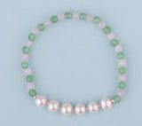 6.5-7mm Potato Shape Freshwater Pearl Bracelet with Amethyst and Aventurine - Wing Wo Hing Jewelry Group - Pearl Jewelry Manufacturer