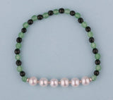 6.5-7mm Potato Shape Freshwater Pearl Bracelet with Aventurine and Green Sandstone - Wing Wo Hing Jewelry Group - Pearl Jewelry Manufacturer
