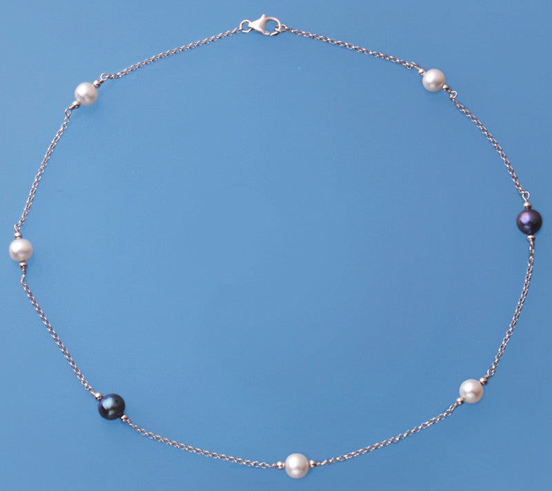 Sterling Silver Necklace with Potato Shape Freshwater Pearl - Wing Wo Hing Jewelry Group - Pearl Jewelry Manufacturer