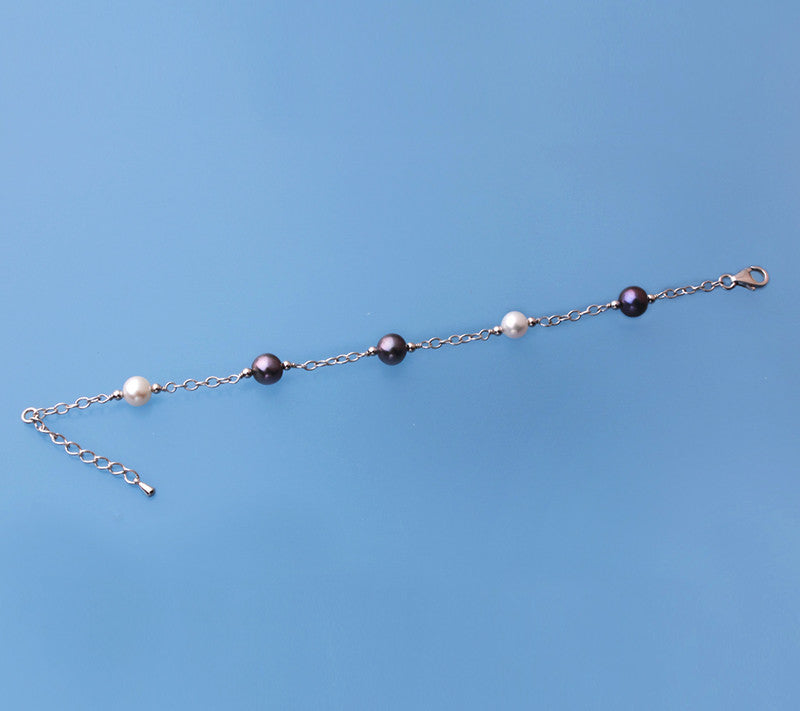 Sterling Silver Bracelet with Potato Shape Freshwater Pearl - Wing Wo Hing Jewelry Group - Pearl Jewelry Manufacturer