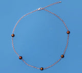 Rose Gold Plated Silver Necklace with 7-8mm Potato Shape Freshwater Pearl - Wing Wo Hing Jewelry Group - Pearl Jewelry Manufacturer