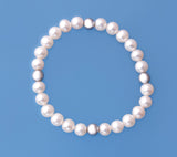 6.5-7mm Centre-Drilled Freshwater Pearl Bracelet with Hematite - Wing Wo Hing Jewelry Group - Pearl Jewelry Manufacturer