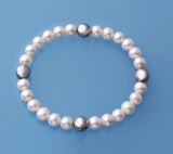6.5-7mm Centre-Drilled Freshwater Pearl Bracelet with Hematite - Wing Wo Hing Jewelry Group - Pearl Jewelry Manufacturer