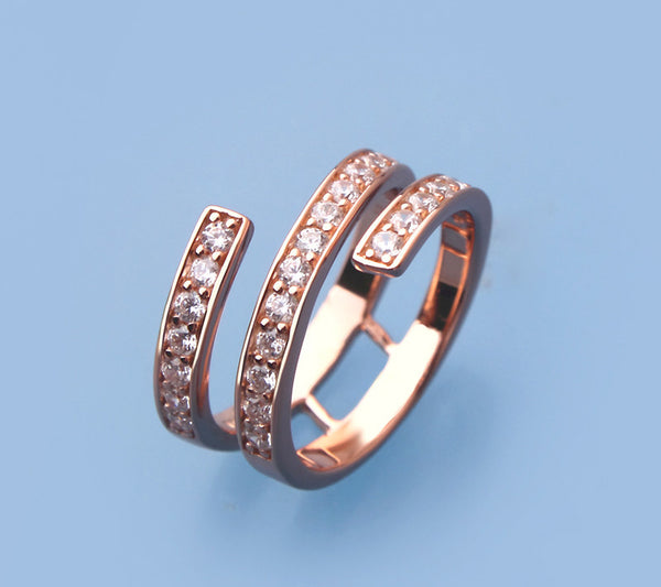 Black Rhodium Plated Silver with Cubic Zirconia Ring - Wing Wo Hing Jewelry Group - Pearl Jewelry Manufacturer - 2