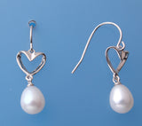 Sterling Silver Earrings with 7-7.5mm Oval Shape Freshwater Pearl - Wing Wo Hing Jewelry Group - Pearl Jewelry Manufacturer