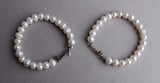 Sterling Silver Bracelet with 7-8mm Ringed Shape Freshwater Pearl