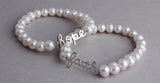 Sterling Silver Bracelet with 7-8mm Ringed Shape Freshwater Pearl