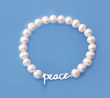 Sterling Silver Bracelet with 7-8mm Ringed Shape Freshwater Pearl - Wing Wo Hing Jewelry Group - Pearl Jewelry Manufacturer